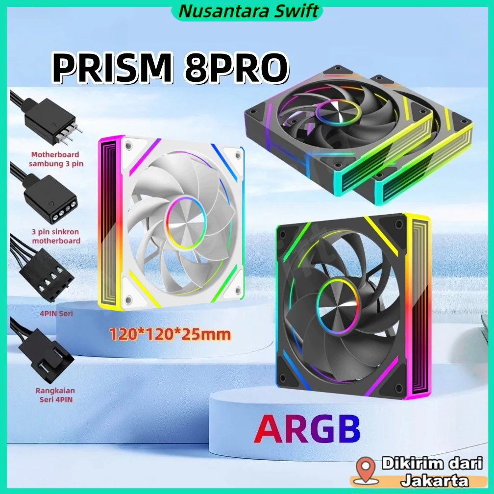 COOLMOON HIFROST PRISM 8 PRO ARGB PWM FAN CASE 12CM