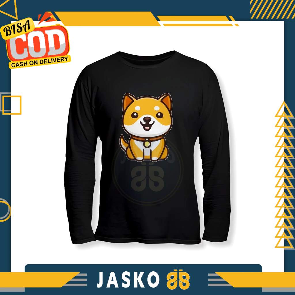 Doge Coin เสื้อยืดแขนยาว Distro T-Shirt