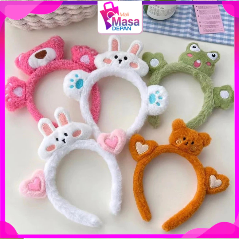 MMD ตุ๊กตาสัตว์น่ารักแถบคาดศีรษะคอสเพลย์แถบคาดศีรษะหมี Paws Motif Fluffy Bandana ผู้หญิงเด็กและผู้ให