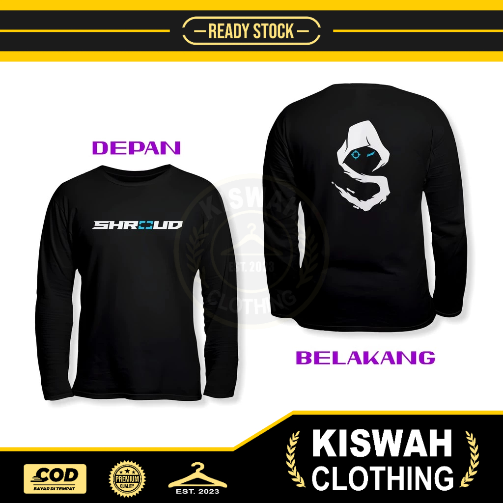 Shroud eSport DB เสื้อยืดแขนยาวเสื้อเกม