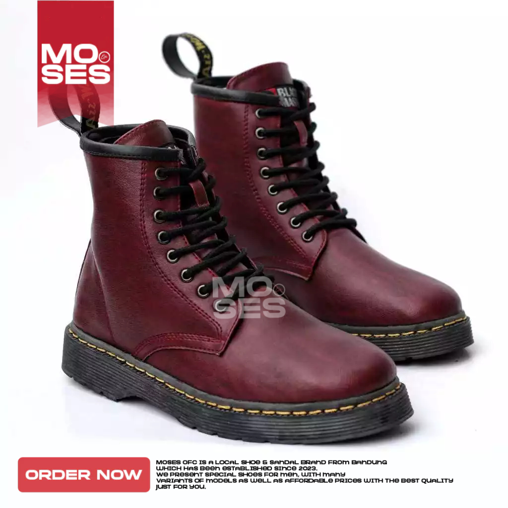 MOSES Mens Official Boots รองเท้าทํางานหนังสังเคราะห์