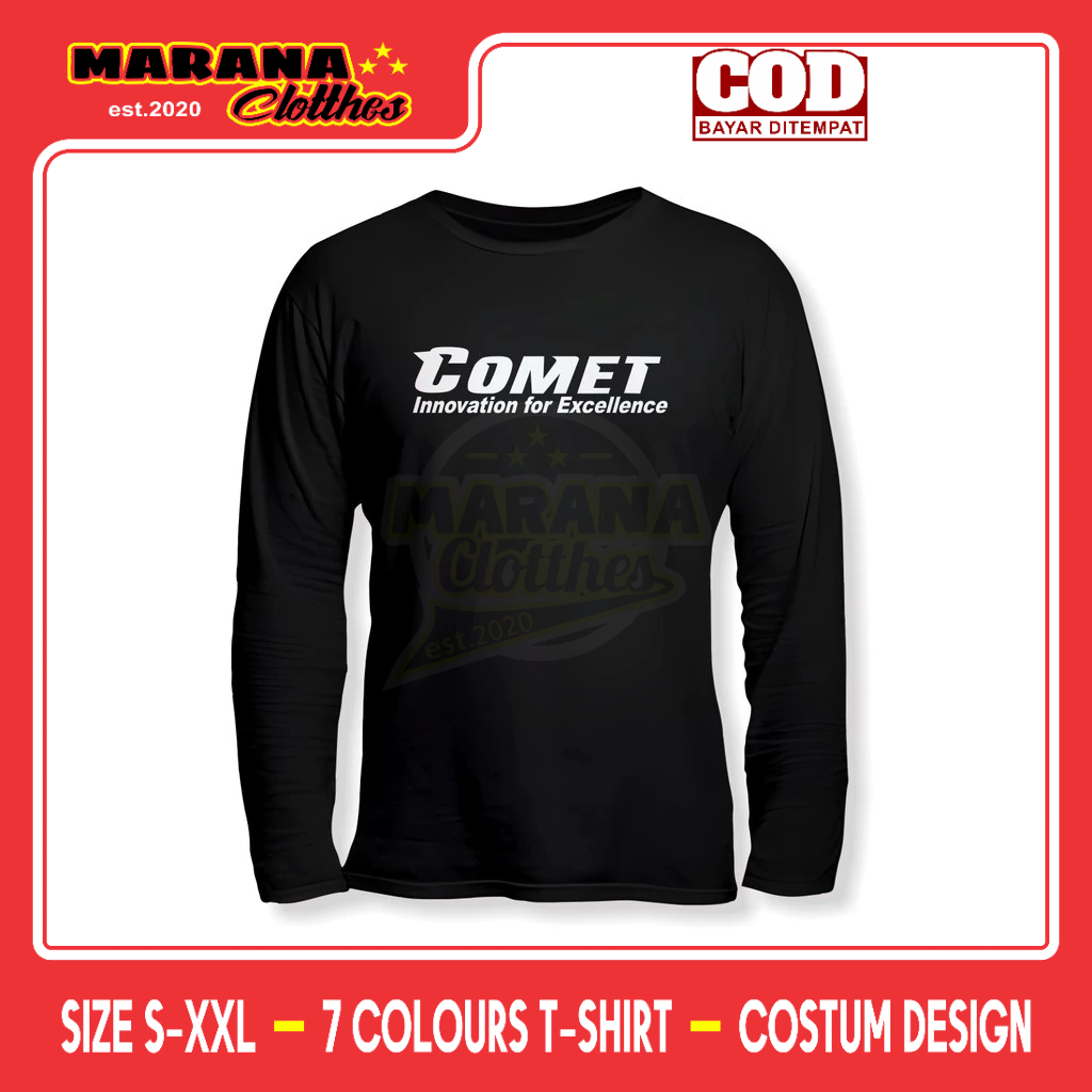COMET เสื้อยืดแขนยาว เสื้อผ้ายานยนต์