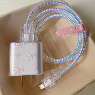 Pelindung Charger Iphone / Transparan Anti Lipat Pelindung Kabel & Kepala Charger Iphone 18w&20w Pelindung Adaptor Iphone-MJD