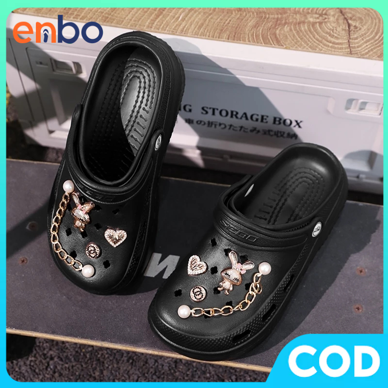 ENBO Baim รองเท้าแตะผู้หญิงฟรี Gibbitz Terxtured Sole Fuji Platform รองเท้าแตะกบเกาหลีอินเทรนด์ขนาด 