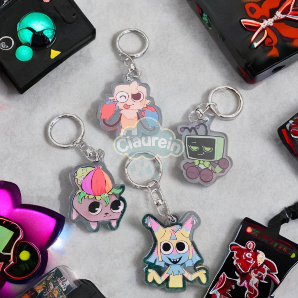 GANTUNGAN DANDYS WORLD Roblox พวงกุญแจอะคริลิค 2 ด้านด้านหน้าด้านหลัง PEBBLE GOUB VEE YATTA พวงกุญแจ