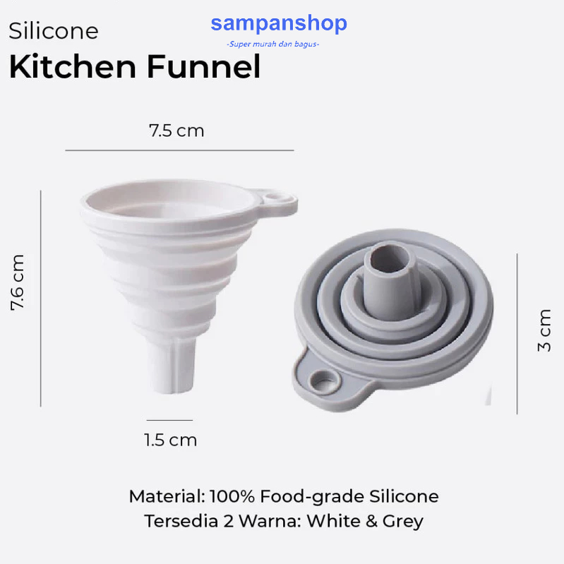 FOLDABLE SILICONE FUNNEL / น้ํามันซิลิโคน FUNNEL / น้ํามันอเนกประสงค์ FUNNEL ซิลิโคน FUNNEL