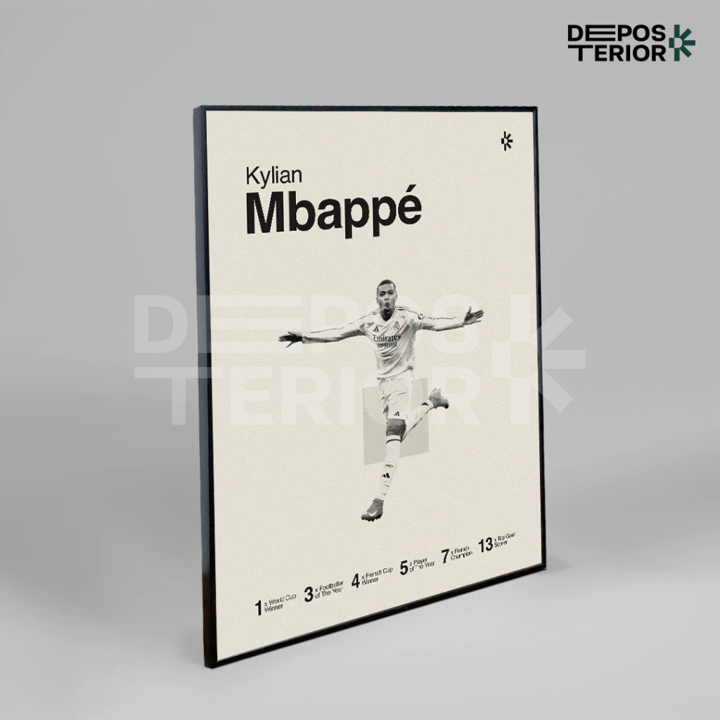 Kylian Mbappe Ball Frame Poster