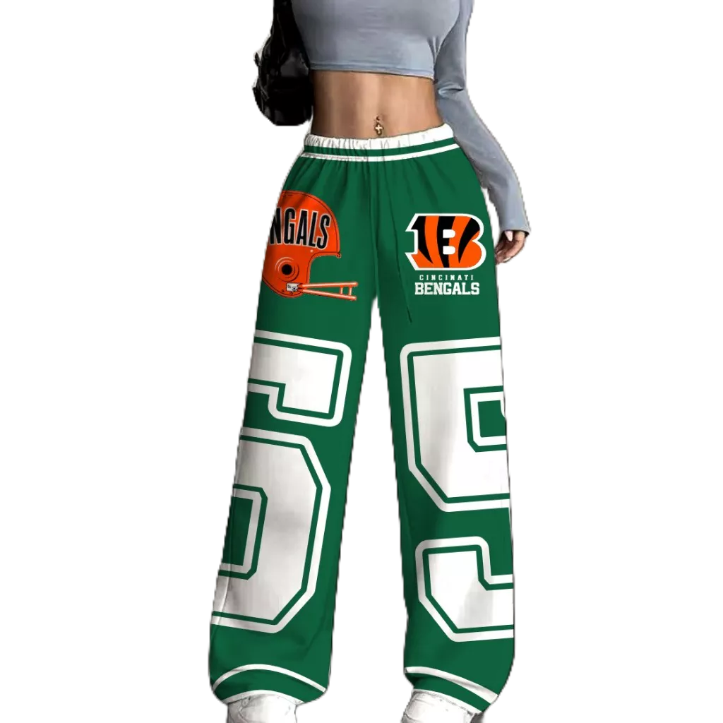 BAGGY PANTS/HIGH WAIST LONG PANTS/FULL PRINTING BAGGY PANTS