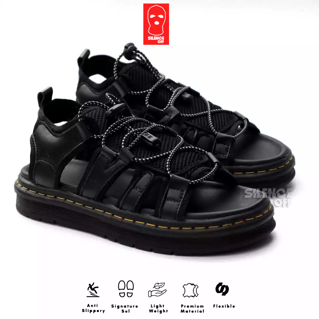 Docmart Gladiator Black Casual Unisex Sandals 36-44