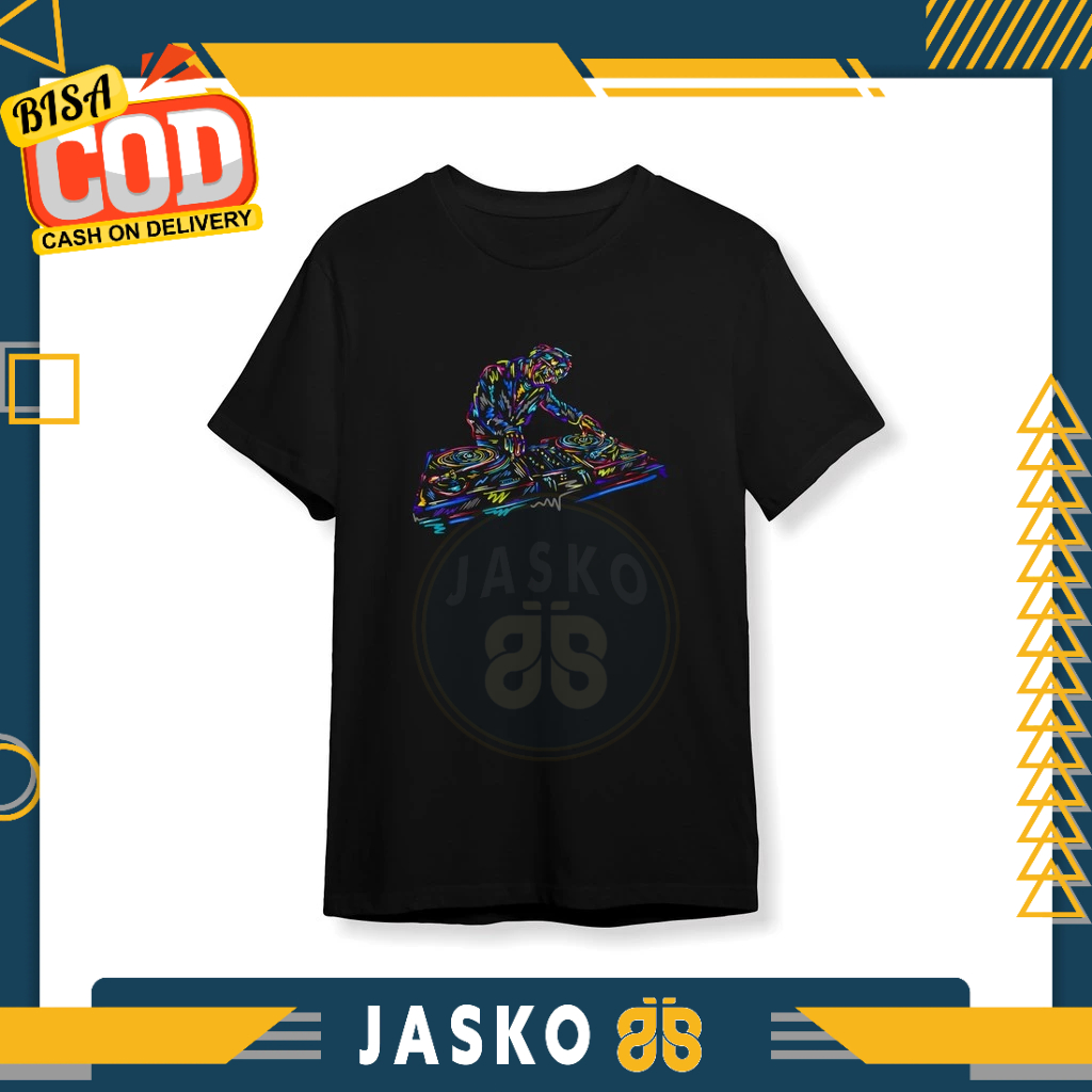 เสื้อยืด DJ Disk Jockey Vector เสื้อยืด Distro