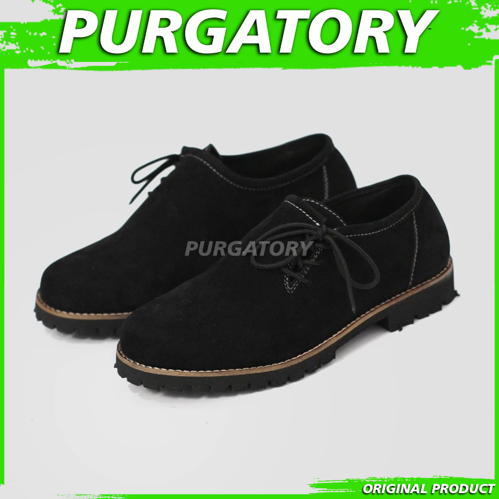 PURGATORY IXORA - รองเท้าทํางานสํานักงานลําลอง Suede สีดํา