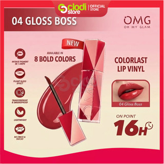 NEW! OMG OH MY GLAM Colorlast Lip Vinyl 2.5 g Transferproof Gloss Longlasting Stain Intense Color