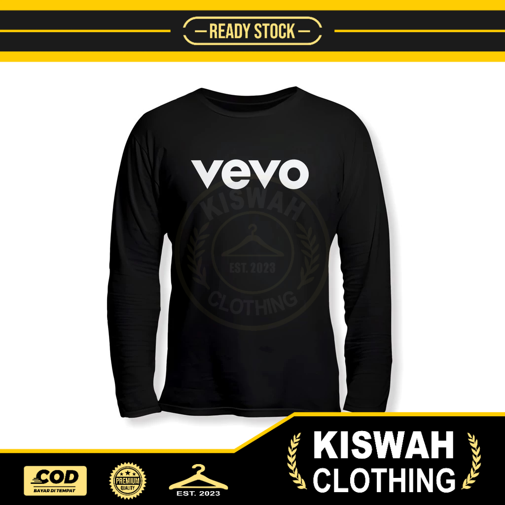 Vevo Logo เสื้อยืดแขนยาว เสื้อเพลง