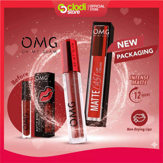 OMG Oh My Glam mattelast lip cream 2.9g Lip Cream Matte Dengan Warna Intense, Tahan Lama & Ringan
