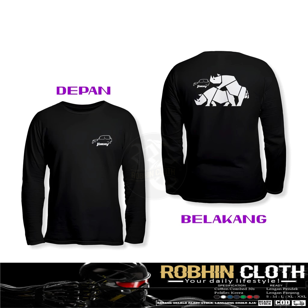 เสื้อยืดรถยนต์ Suzuki Jimny Rhino Logo DB เสื้อยานยนต์แขนยาว