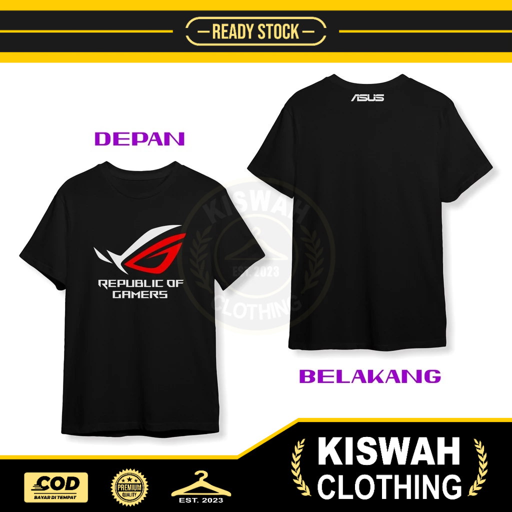 ROG Republic Of Gamers เสื้อเกมเสื้อยืด ASUS DB