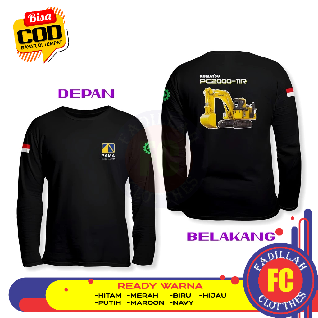 PT PAMAPERSADA KOMATSU PC2000-11R DB เสื้อยืดแขนยาว Distro