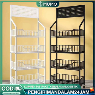 Rak Chiki Serbaguna Rak Gawang Sembako 4-5 Susun Rak Snack Toko Jajan Besi Troli