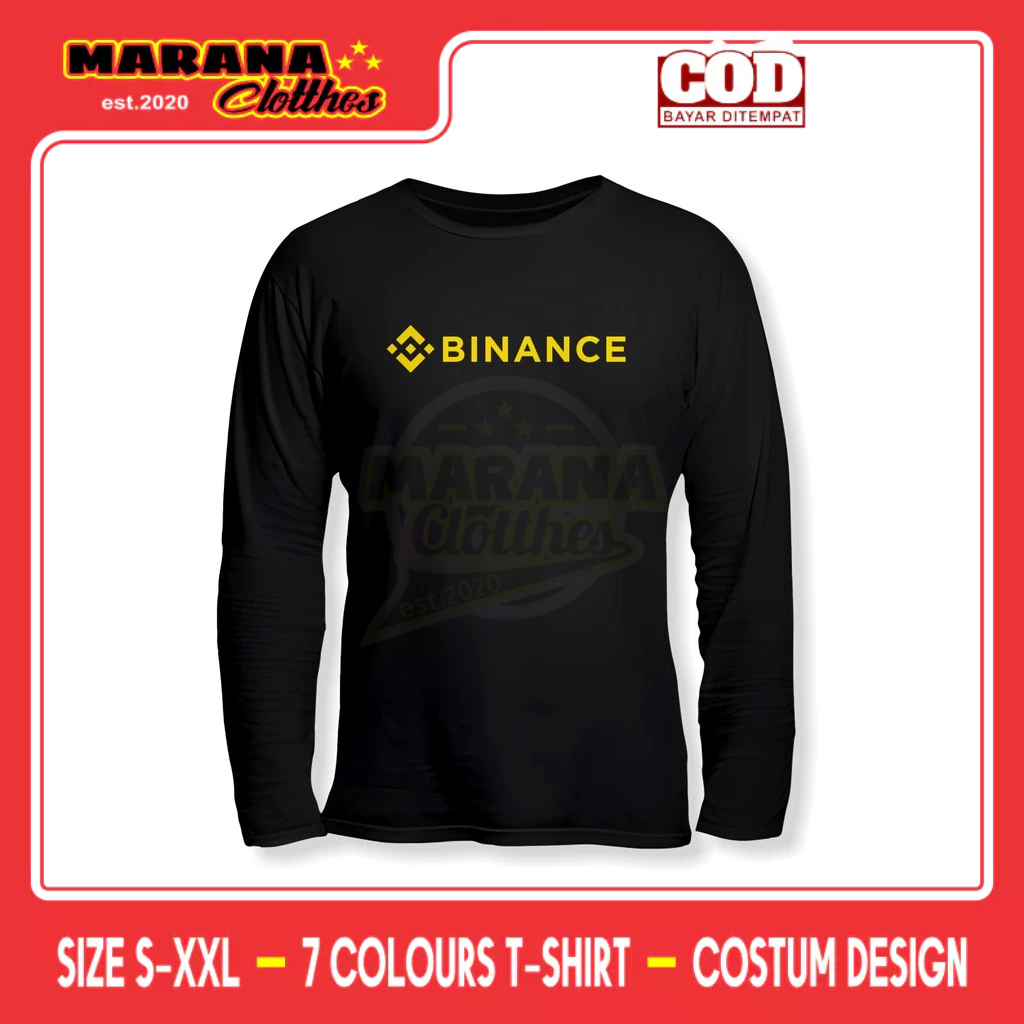 BNB Binance Logo เสื้อยืดแขนยาว Distro T-Shirt
