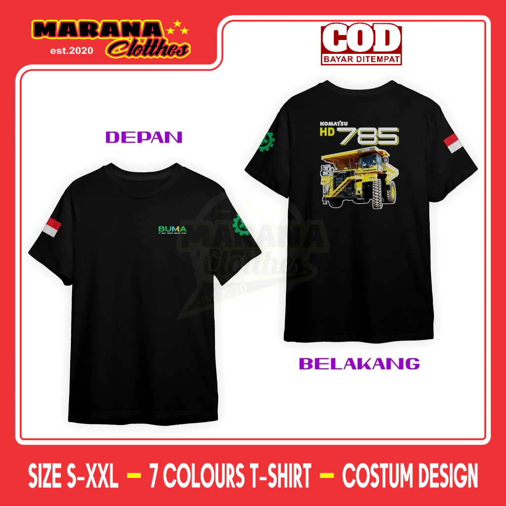 PT BUMA KOMATSU HD 785 DB Distro เสื้อยืด