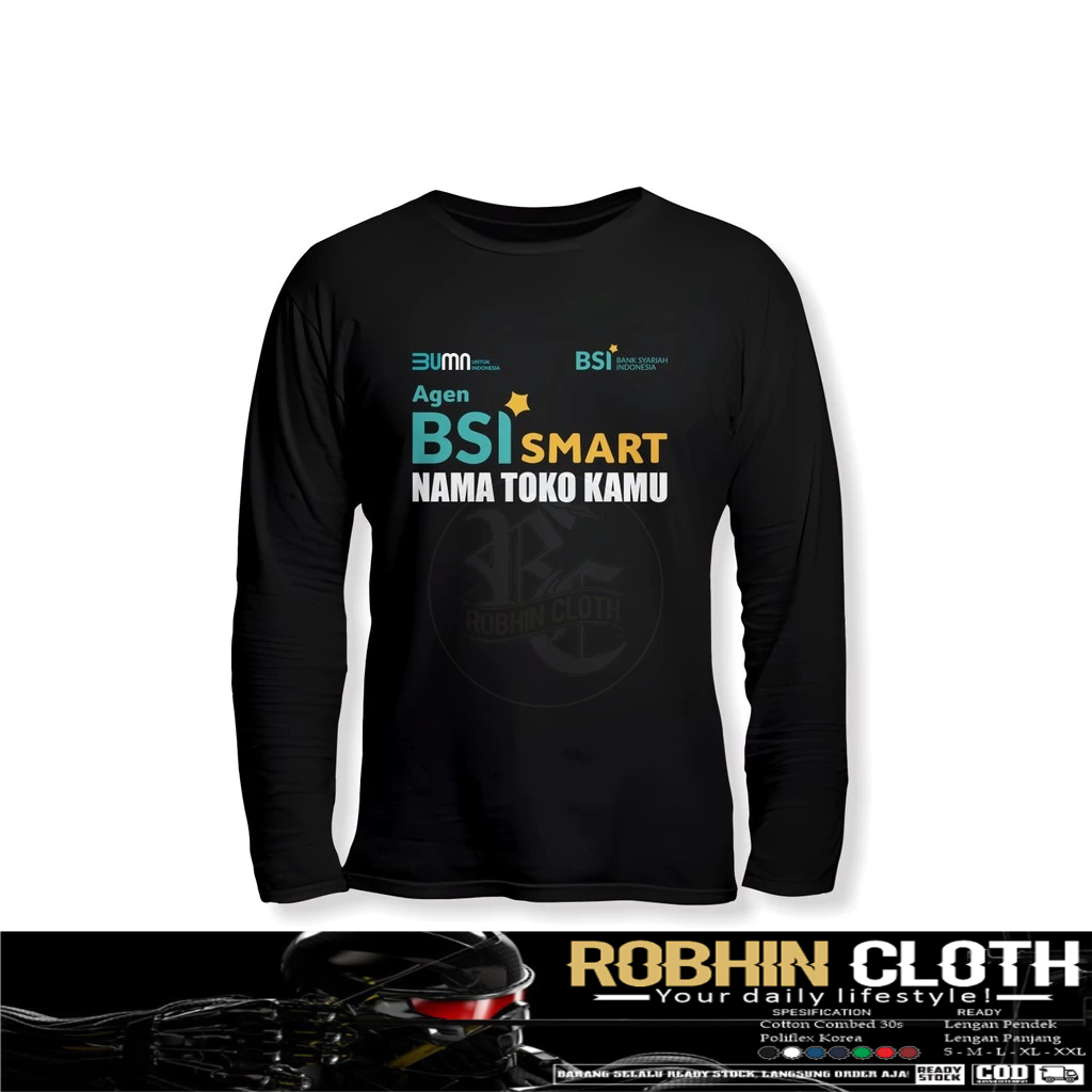 BSI SMART Agent T-Shirt Free Your Store Name Long Sleeve Distro T-Shirt
