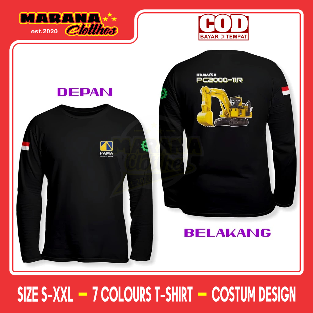 PT PAMAPERSADA KOMATSU PC2000-11R DB เสื้อยืดแขนยาว Distro