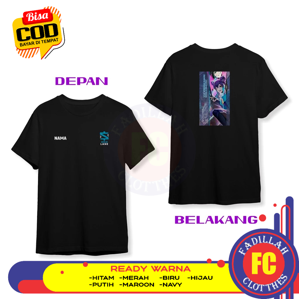 บทบาท เสื้อยืด MLBB Hero ฟรีเสื้อเกม Nickame DB