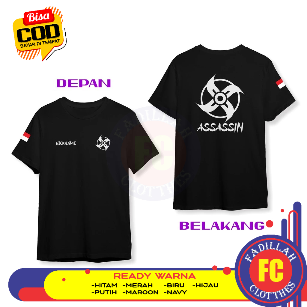 บทบาท MLBB Hero Assassin เสื้อยืดฟรี Nickname You DB เกมเสื้อ