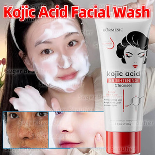 100g Kojic Acid facial wash Pemutih Penghilang Flek Hitam Pembersih Wajah Pemutih Wajah Jerawat Tungau Pembersih Dan Komedo Mencerahkan warna kulit Kontrol Minyak Melembabkan Ringan Dan Tidak Mengiritasi Pori pori Bersih Dalam Sabun Cuci Muka Glowing