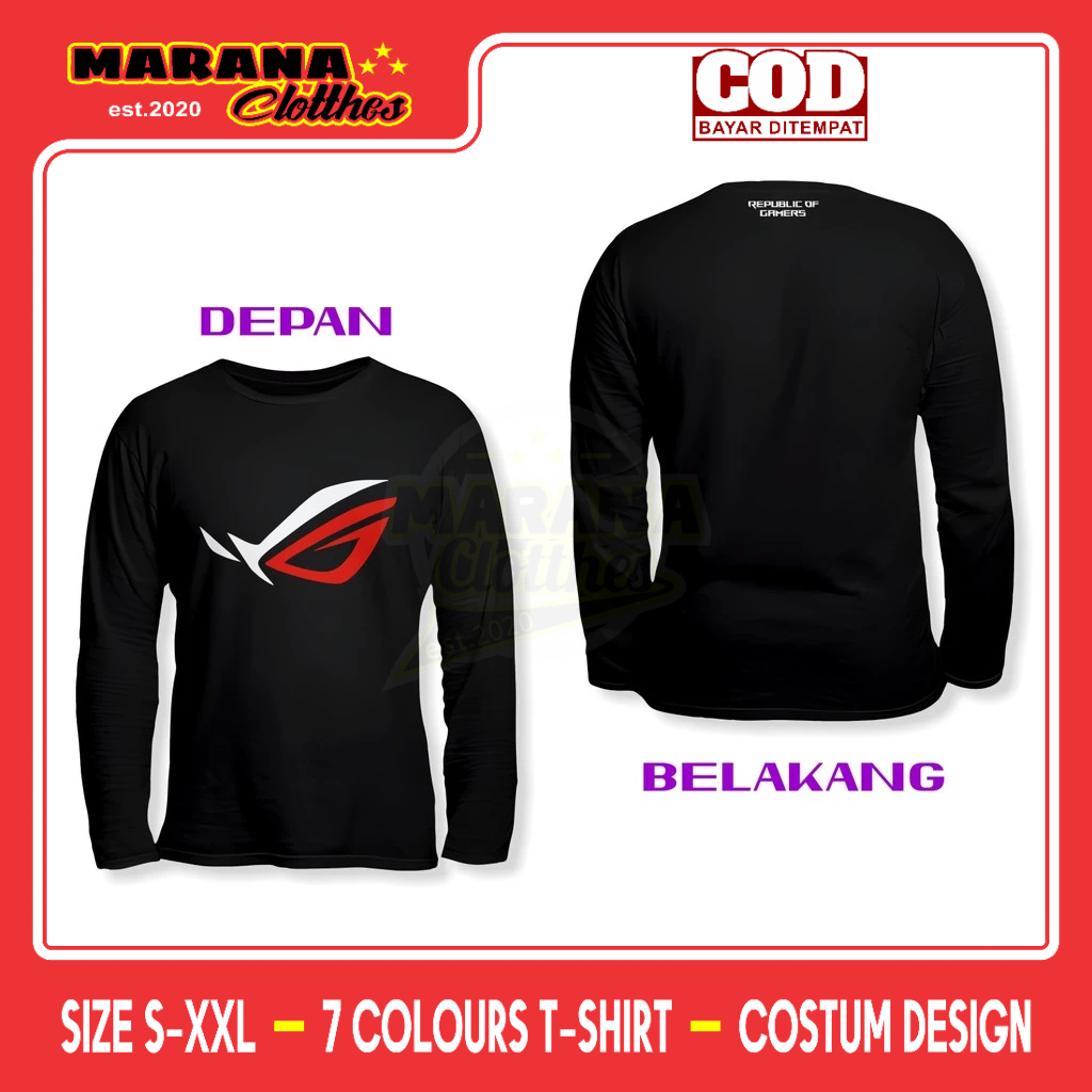 ROG Asus Republic Of Gamer DB Gaming T-Shirt Long Sleeve Game Shirt