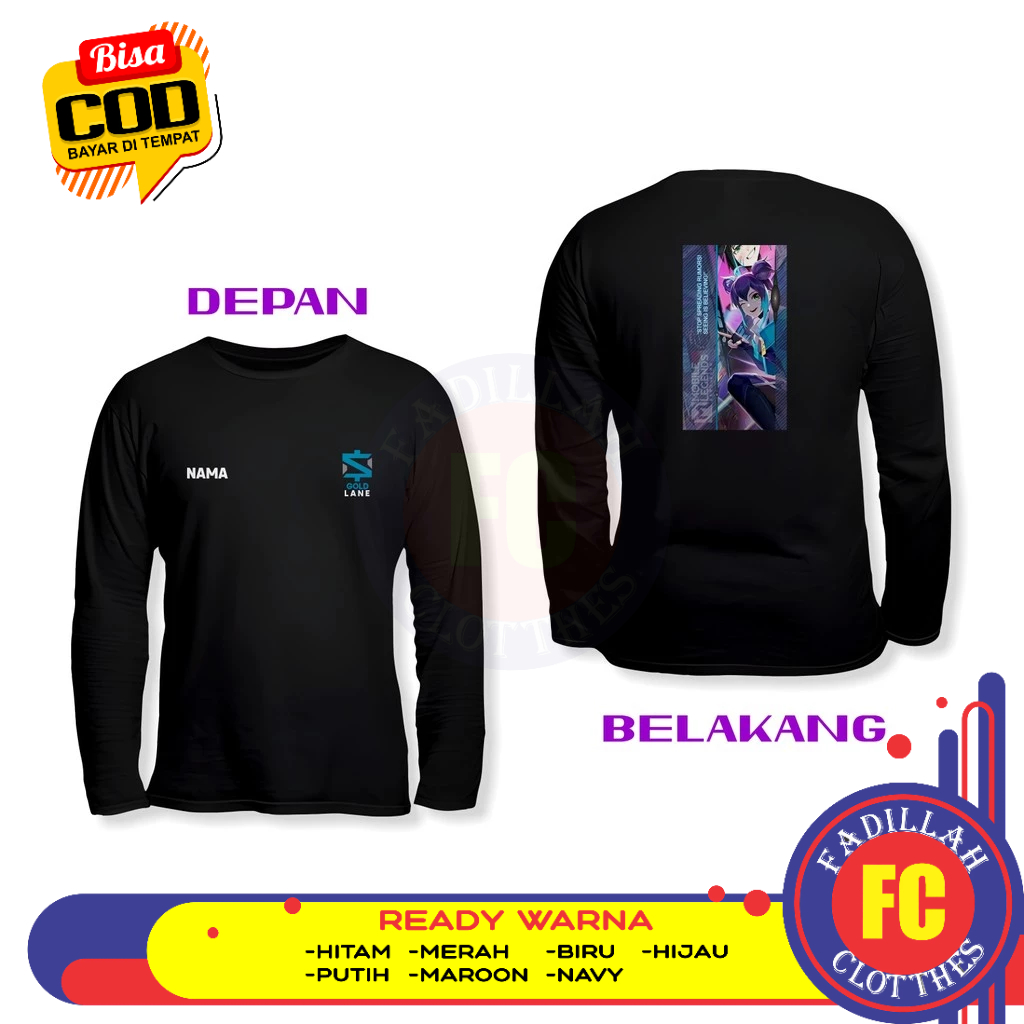 บทบาท MLBB Hero เสื้อยืดฟรี Nickname DB เสื้อเกมแขนยาว