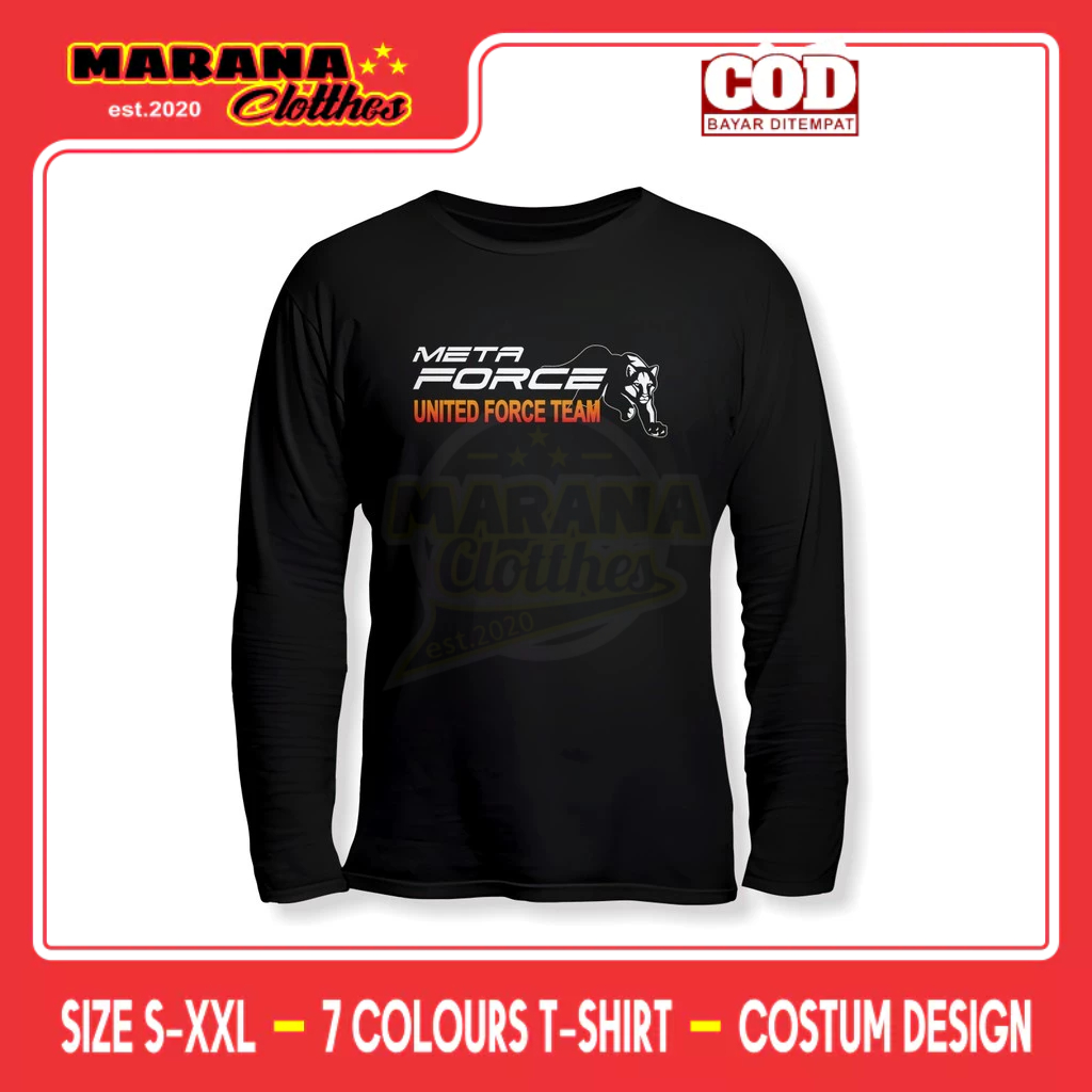Meta Force United Force Team Logo เสื้อยืดแขนยาว Distro T-Shirt