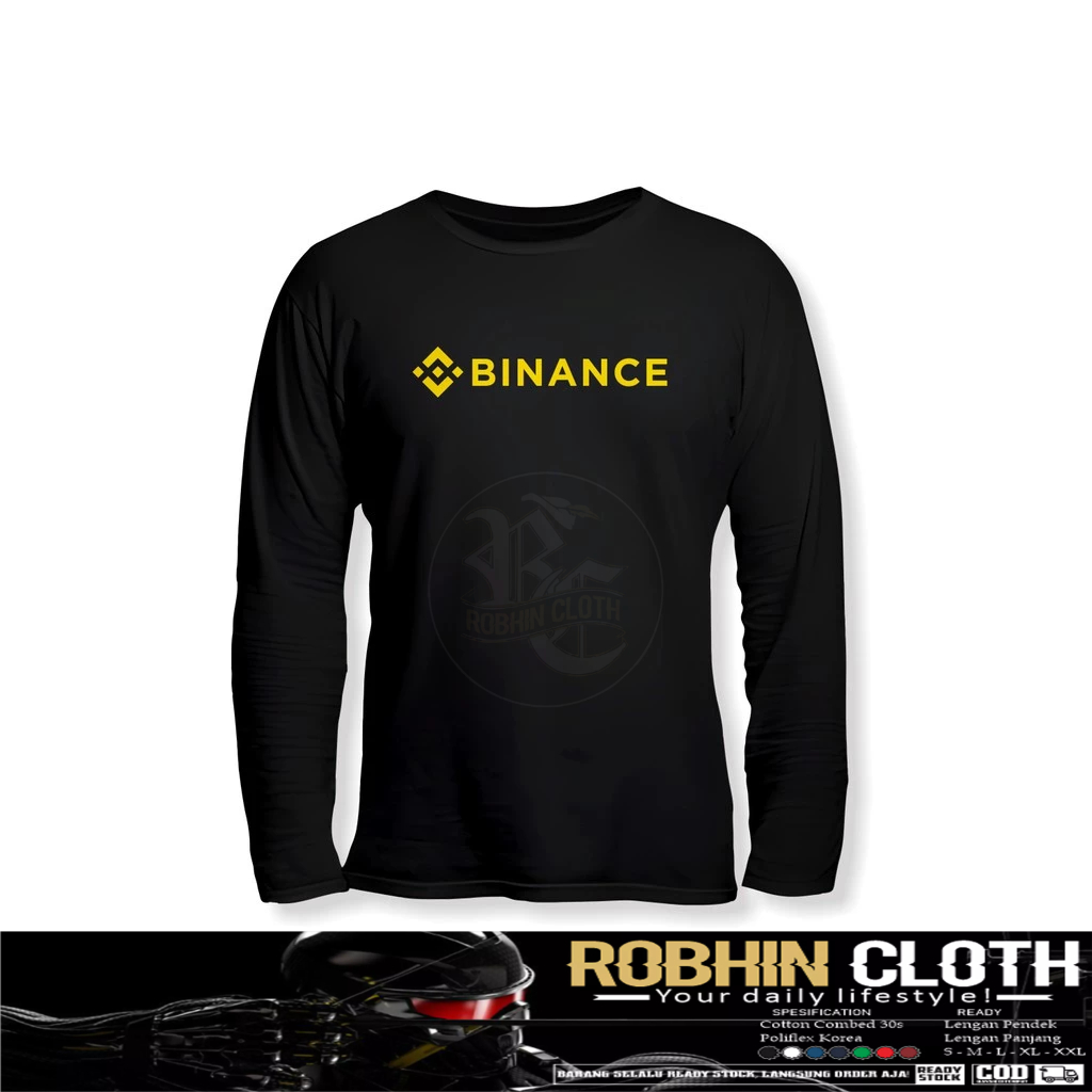BNB Binance Logo เสื้อยืดแขนยาว Distro T-Shirt