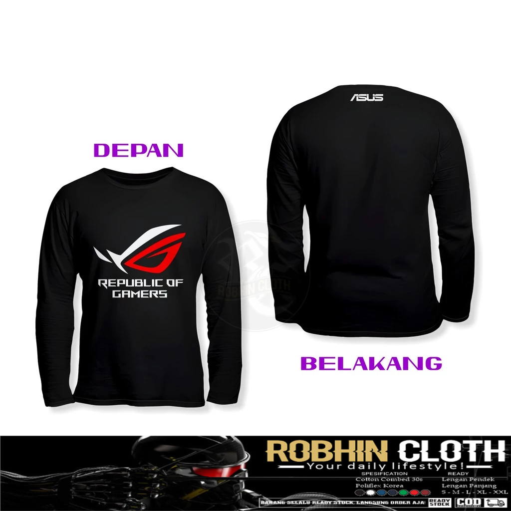 ROG Republic Of Gamers ASUS DB เสื้อเกมแขนยาว