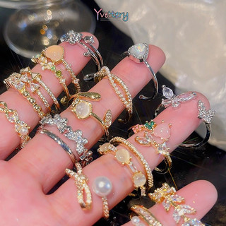 COD Set Cincin Temperamen Cincin Jari Yang Dipersonalisasi Cincin Gelombang Sederhana-yy