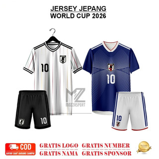 Jersey Custom Piala Dunia Timnas Jepang 2026 Home / Away Terbaru Full Printing Premium GRATIS Nama & Nomor Punggung - MozzaSport