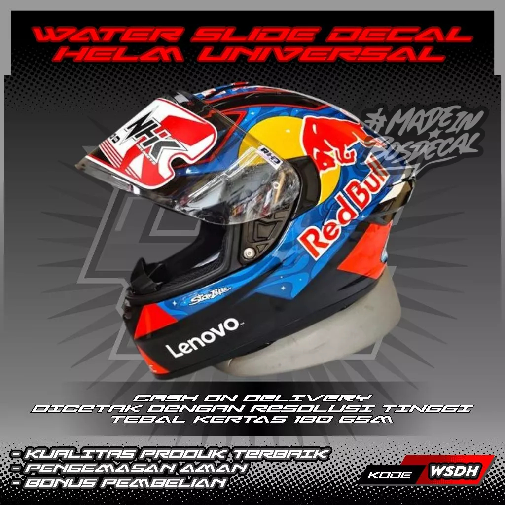 หมวกกันน็อคน้ํา SLIDE DECAL UNIVERSAL JORGE MARTIN MOTIF