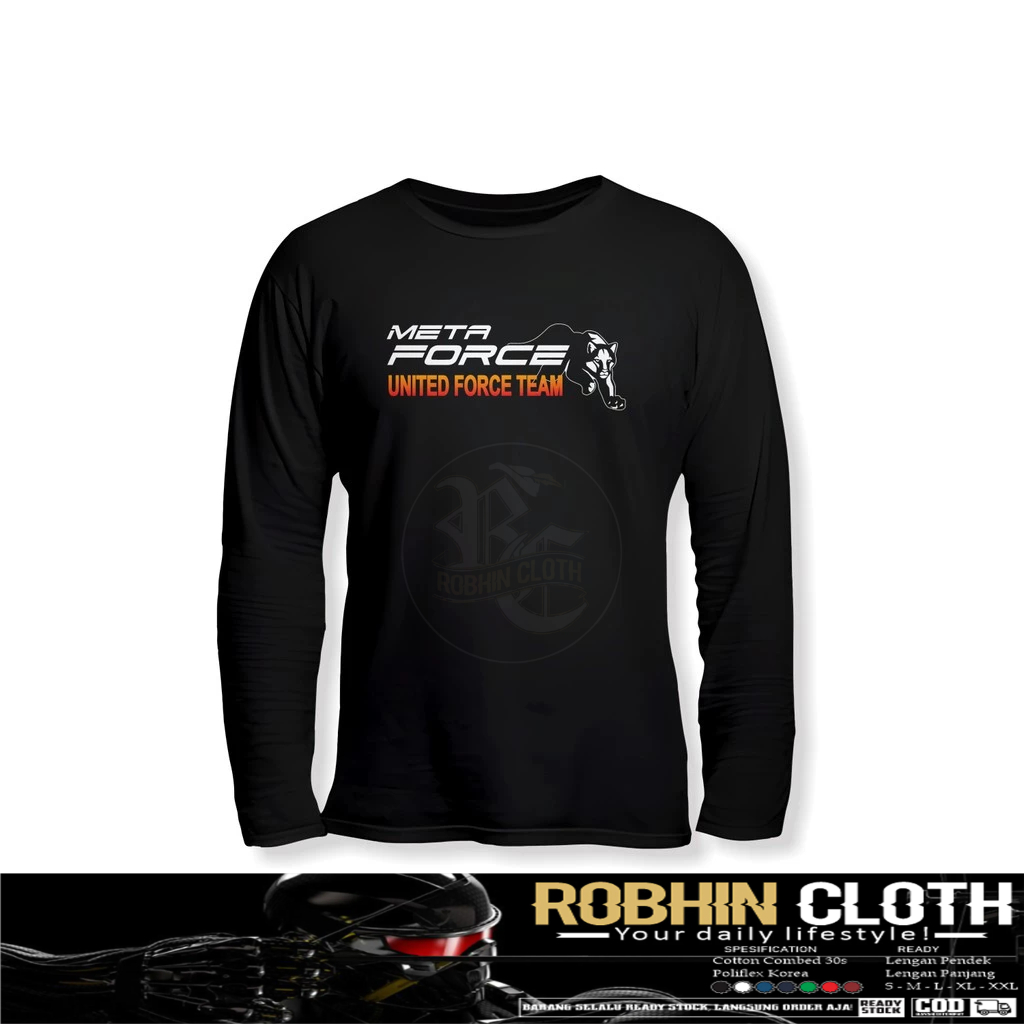 Meta Force United Force Team Logo Long Sleeve Distro T-Shirt