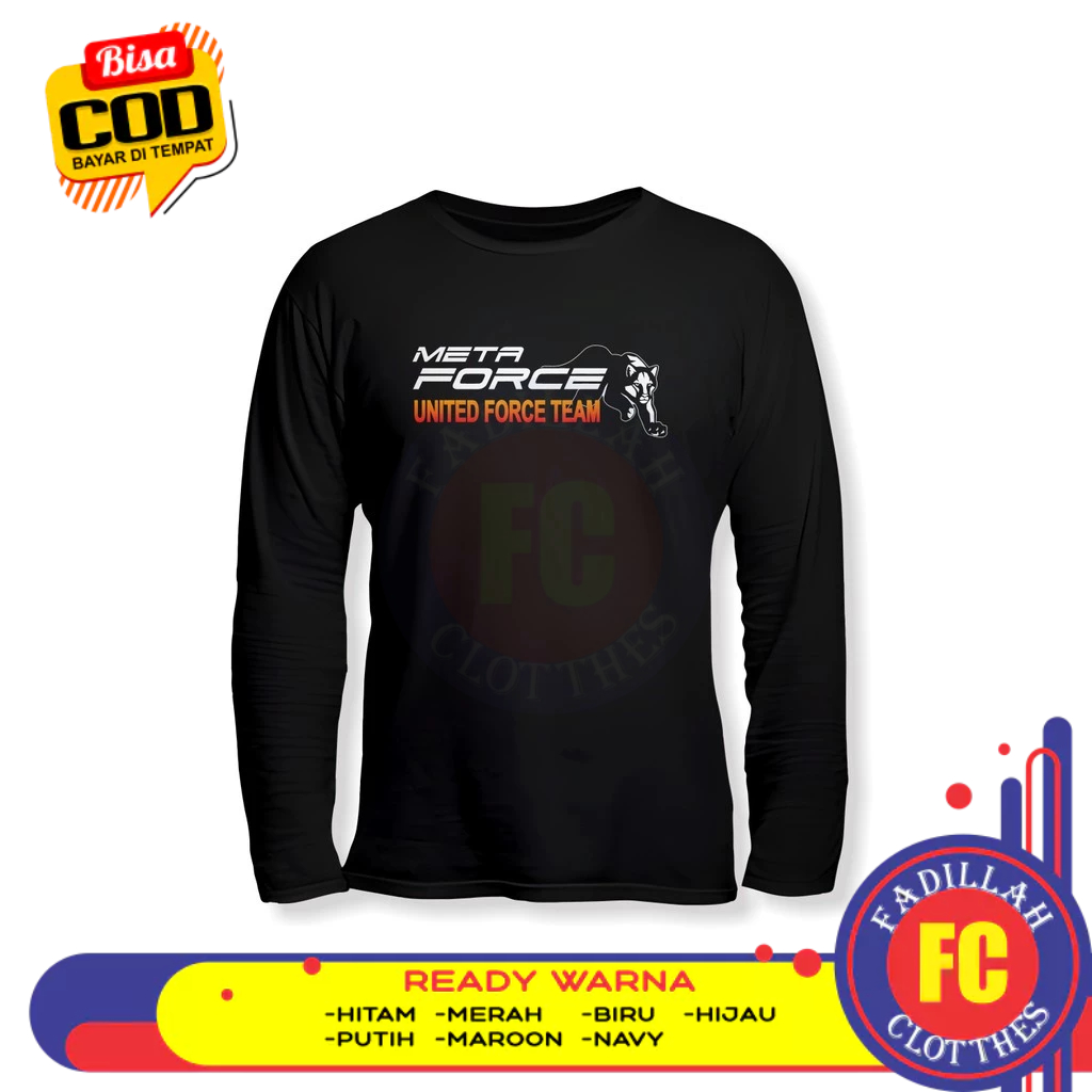 Meta Force United Force Team Logo เสื้อยืดแขนยาว Distro T-Shirt
