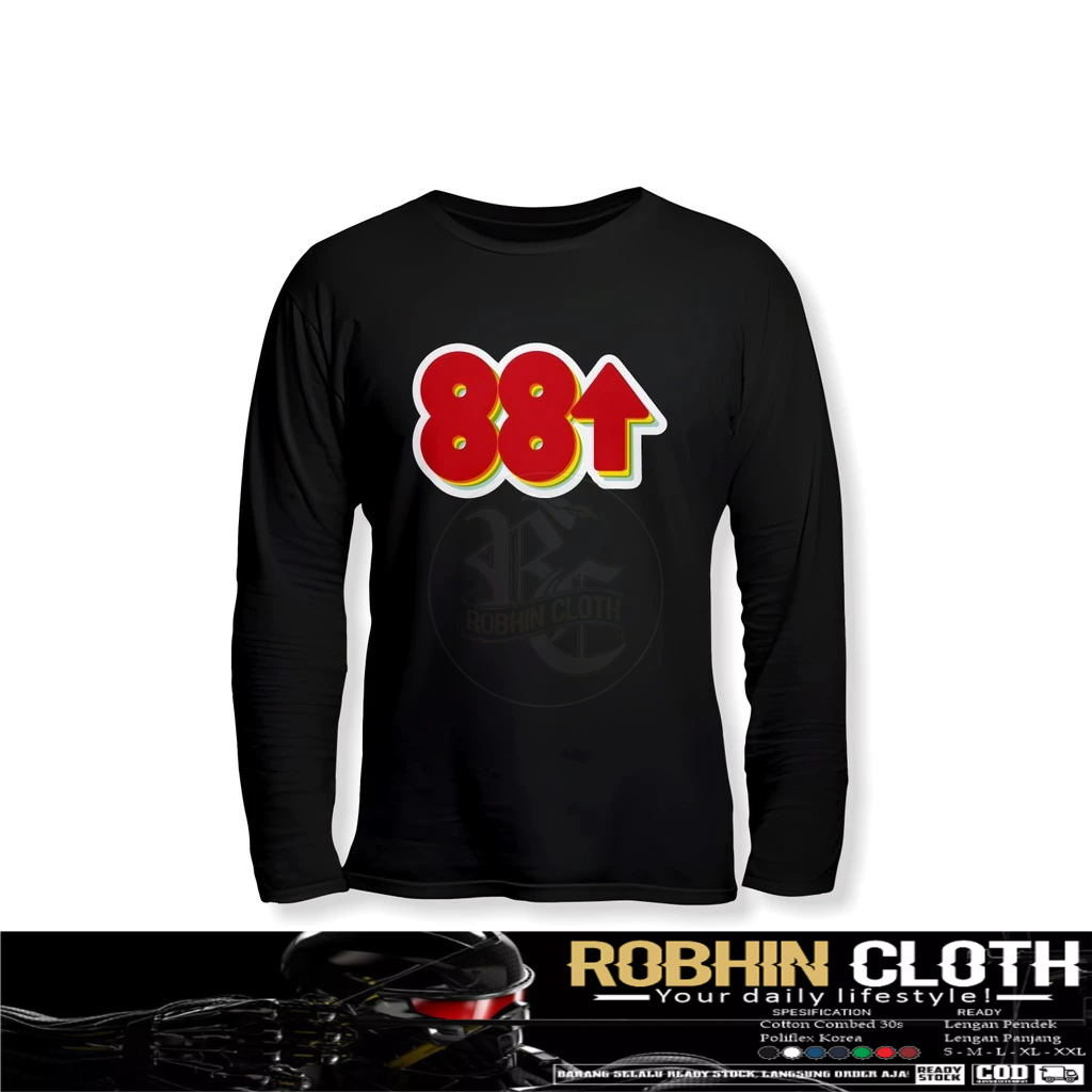 88 Rising Logo เสื้อยืดแขนยาว Distro T-Shirt