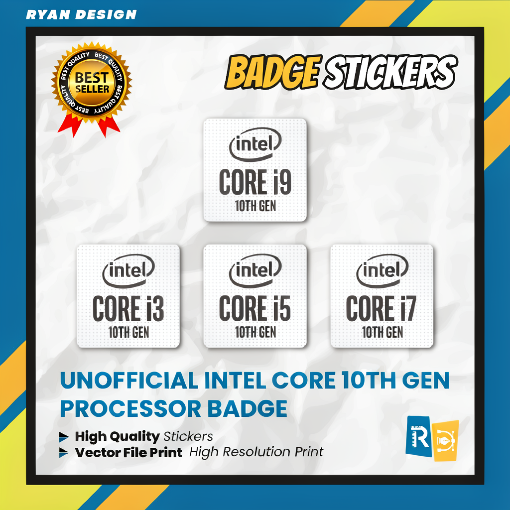 โปรเซสเซอร์ป้ายสติ๊กเกอร์โลโก้ Intel Core i3 i5 i7 i9 Gen 10