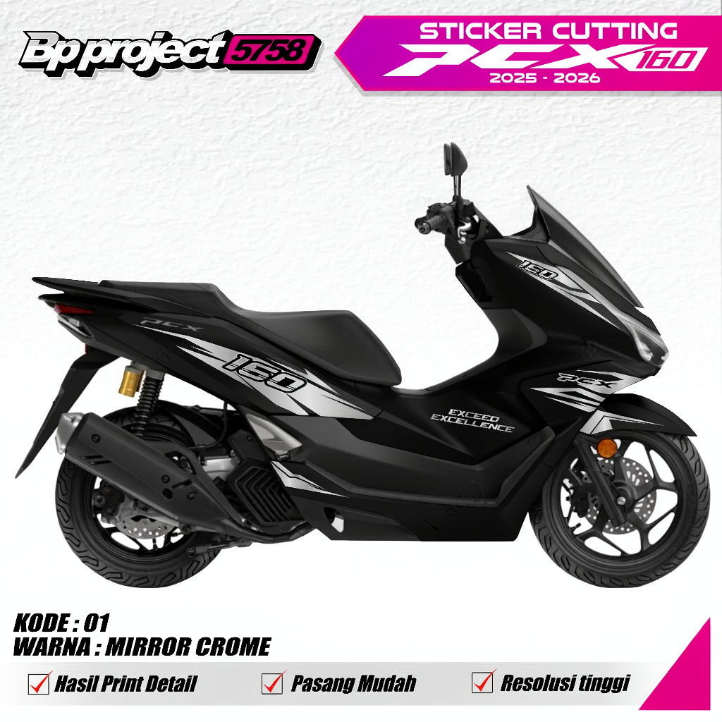 ตัดสติ๊กเกอร์ Striping PCX 160 NEW 2025 - สติ๊กเกอร์อุปกรณ์มอเตอร์ไซค์ Honda PCX 160 2025 ตัวถังรถจั