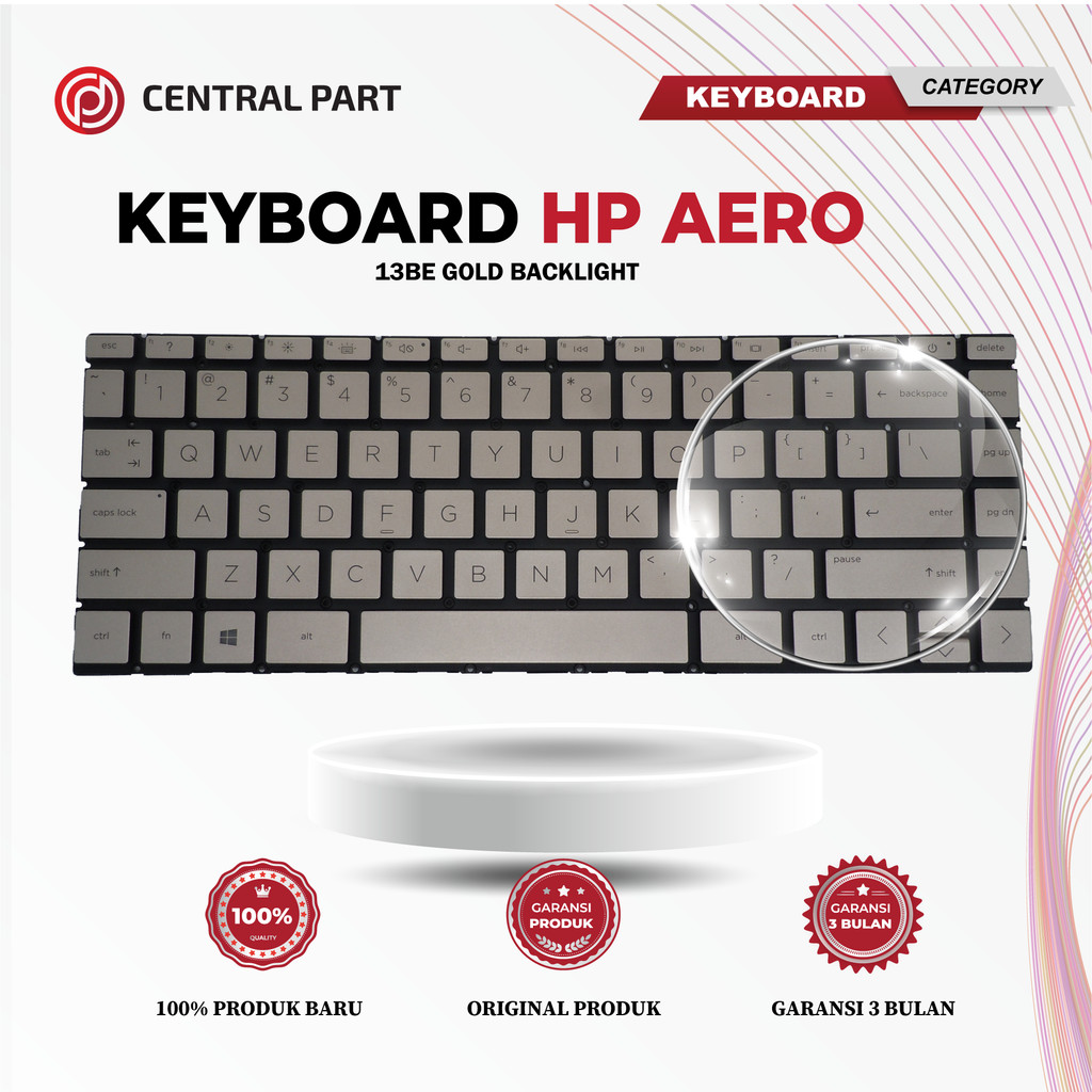 คีย์บอร์ดเรืองแสง HP Aero 13be GOLD