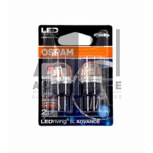 MERAH Osram LED T20 W21/5W สีแดง - ไฟเบรค 4 ขา - 9715R