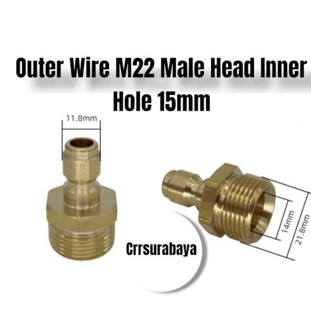 M22x1.5 การเชื่อมต่อทําความสะอาดเครื่องซักผ้า Jet ข้อต่อตัวผู้