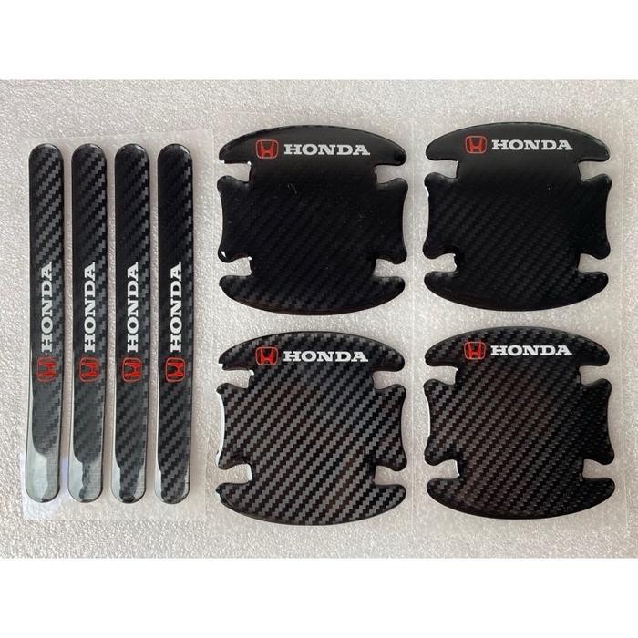 READY รถประตู BOWL HANDLE STICKERS CARBON MATERIAL โลโก้รถ CONTENTS 8PC