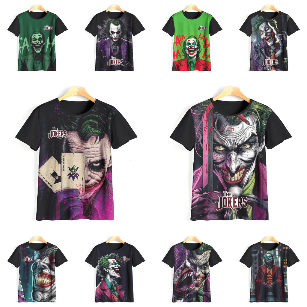 Cool 3D Joker เสื้อยืด Joker Animation เสื้อยืด Joker เสื้อผ้าสําหรับเด็กอายุ 1-12 ปี
