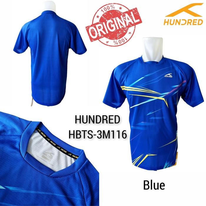 Hundred HBT-3M116 Blue Badminton Jersey Original T-Shirt