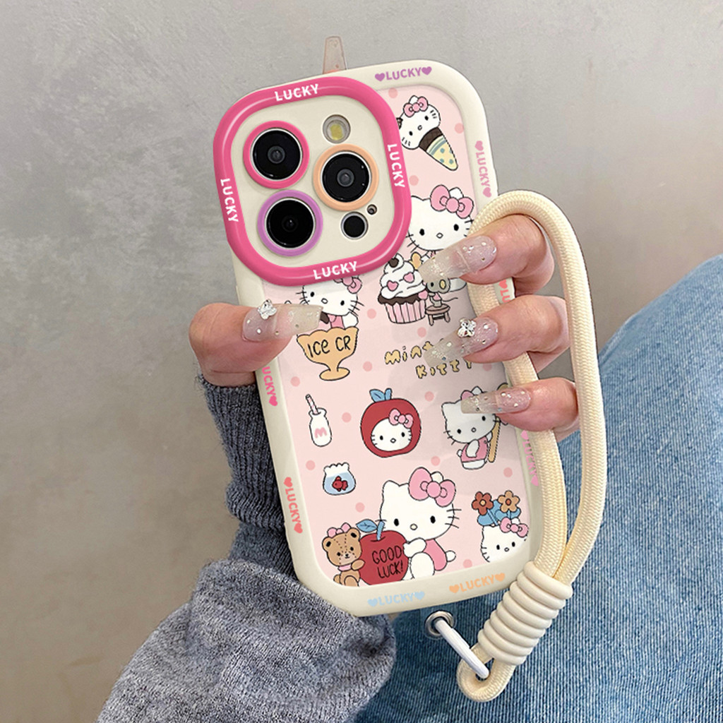 Halo Kitty Premium Strap Clear Case Hp Samsung A26 S25 Ultra A16 5G A56 A15 S25 Plus A55 A06 A36 S23