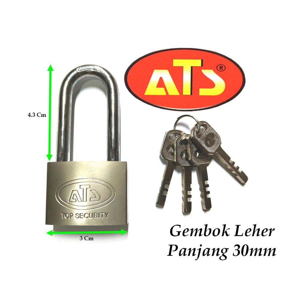เครื่องมือ PLNT - WHOLESALE ATS กุญแจคอยาว 30 มม. แข็งแรง ทนทาน กุญแจรั้วกระเป๋าเดินทาง